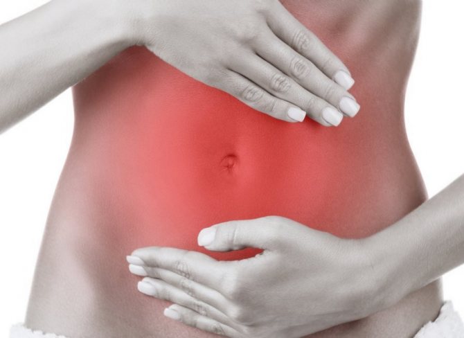 Pain and cramps in the stomach area