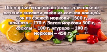 Лечение колита овощными соками