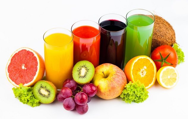 Freshly squeezed juices and fruits